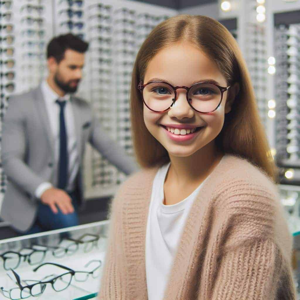 Persona en una optica